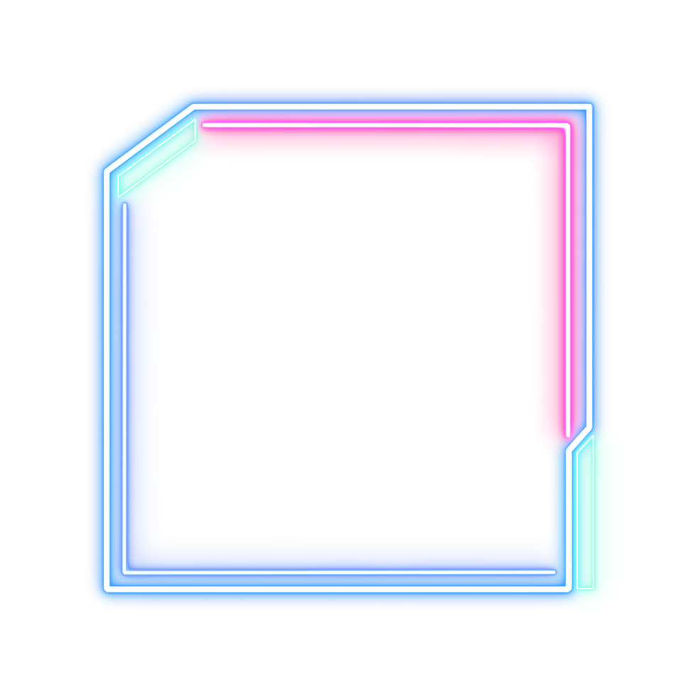 Abstract futuristic HUD frame light neon png