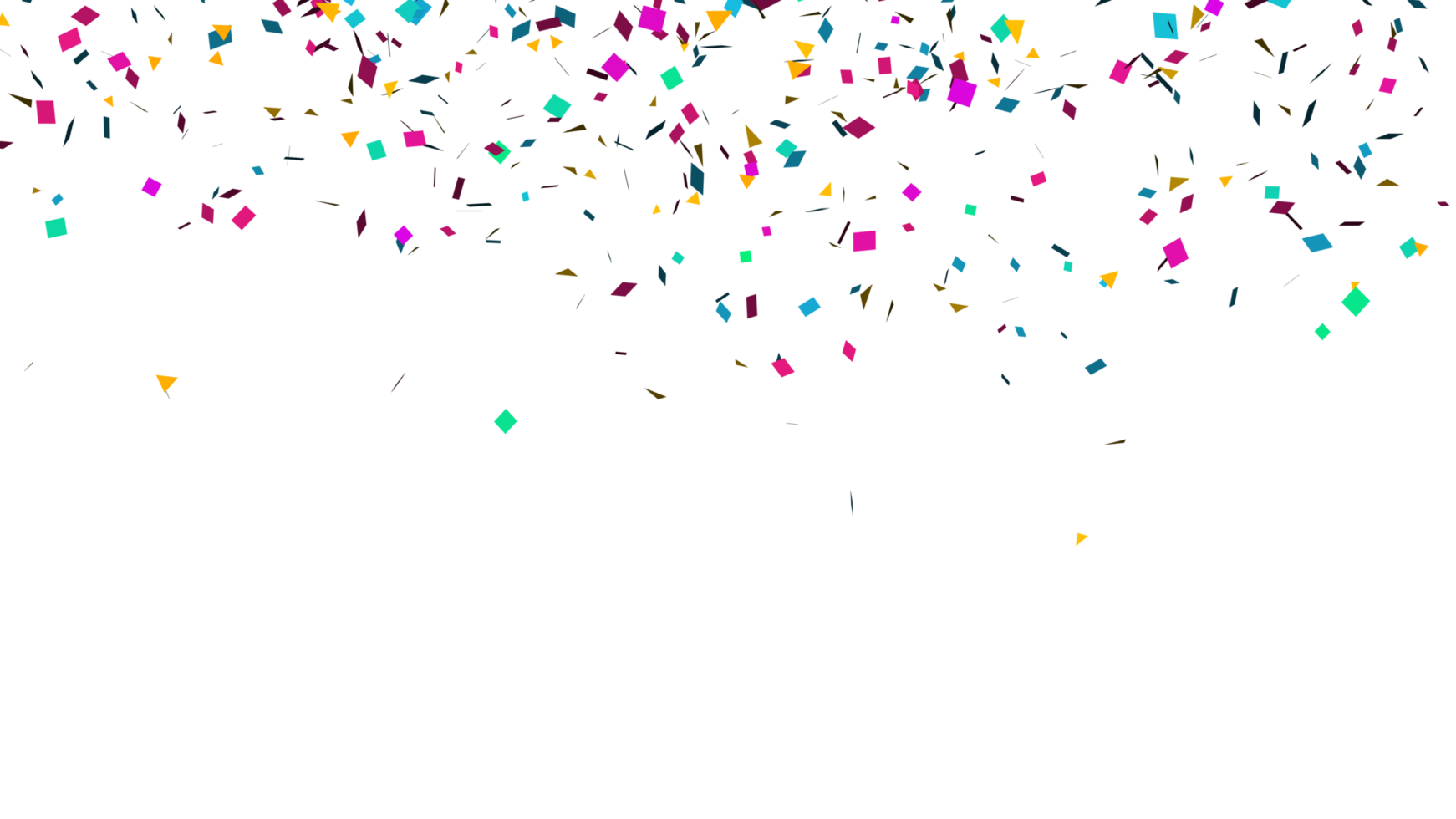 Abstract celebration party with falling paper confetti transparent elements decoration png