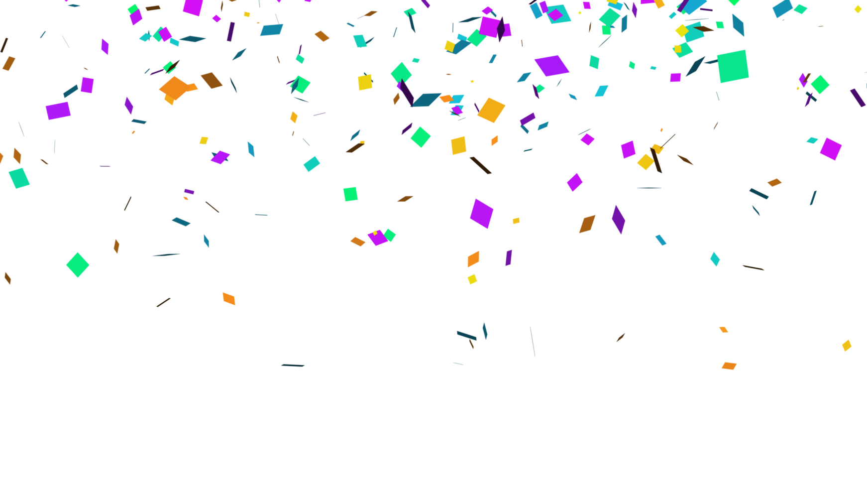 Abstract celebration party with falling paper confetti transparent elements decoration png