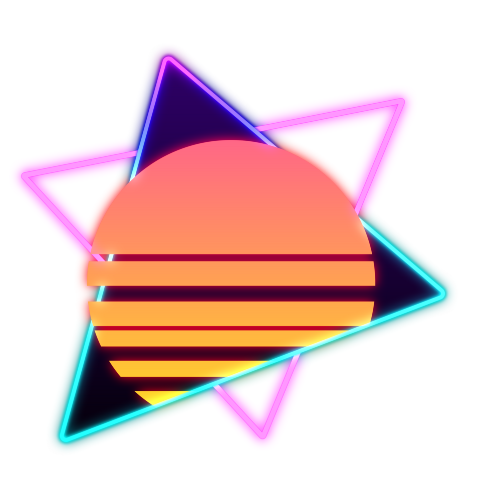 abstrakt Element Neon- retro Stil 80er-90er png