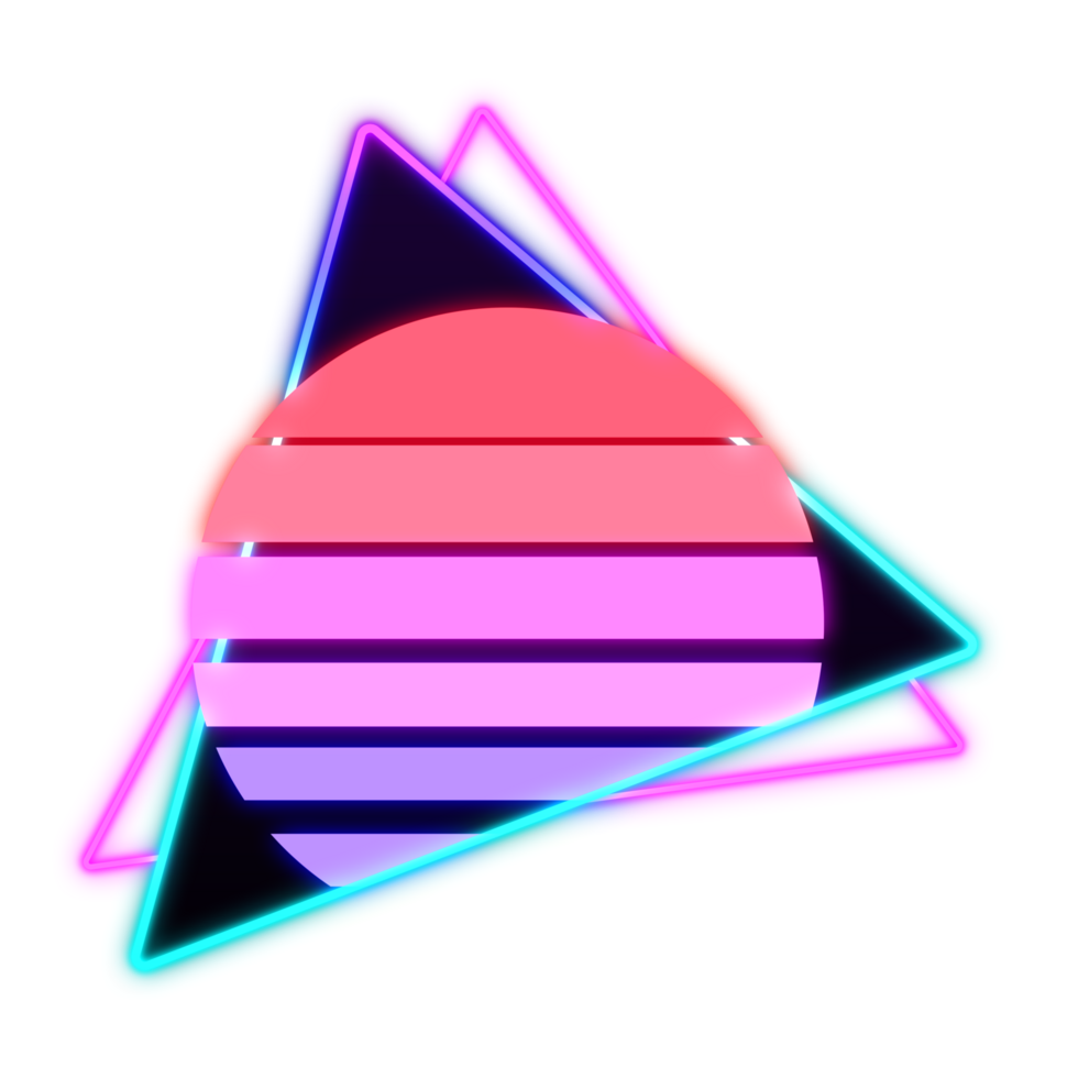 abstrakt Element Neon- retro Stil 80er-90er png