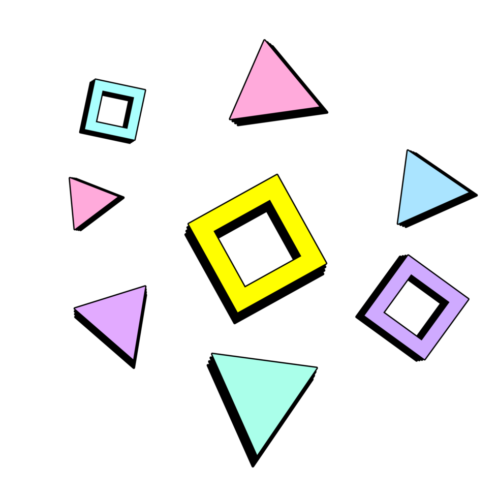 Abstract retro style 80s-90s memphis design comic pop art. png