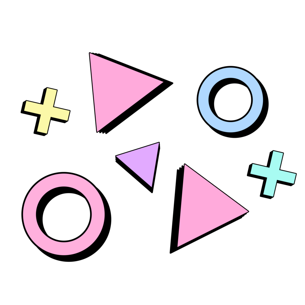 Abstract retro style 80s-90s memphis design comic pop art. png