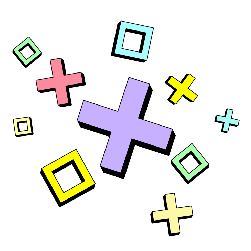 Abstract retro style 80s-90s memphis design comic pop art. png