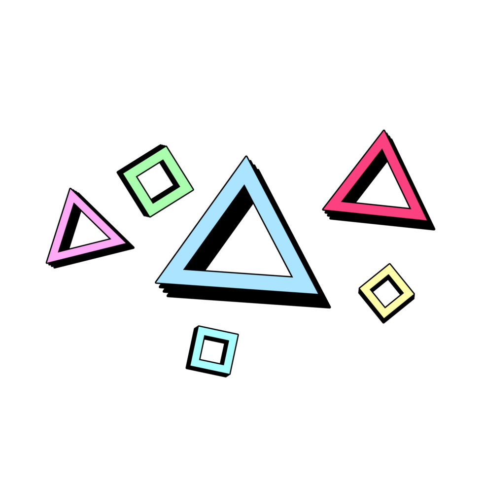Abstract retro style 80s-90s memphis design comic pop art. png