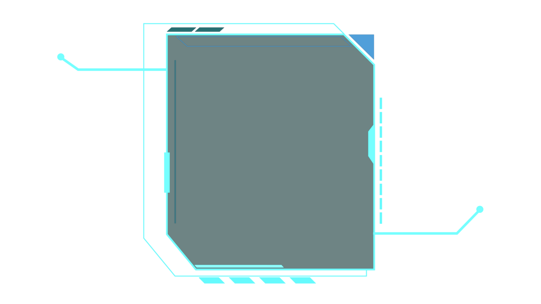 Abstract HUD display infographic sci-fi futuristic frame information png