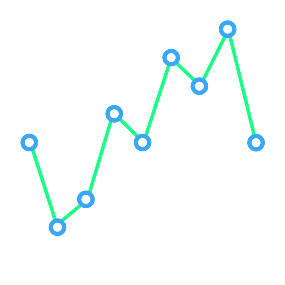 Business statistical graph line element png