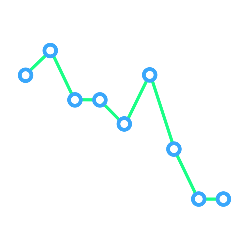 Business statistical graph line element png