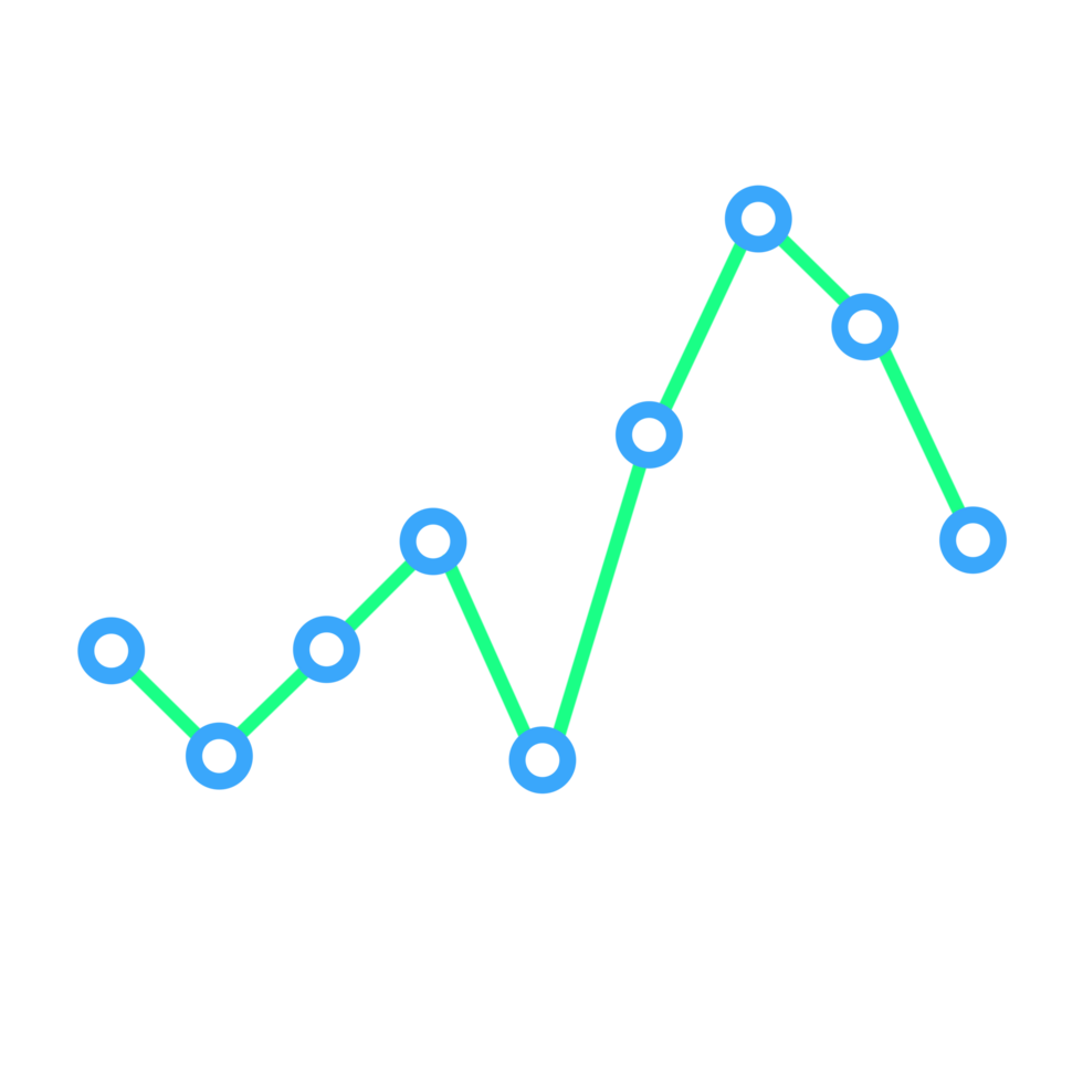 Business statistical graph line element png