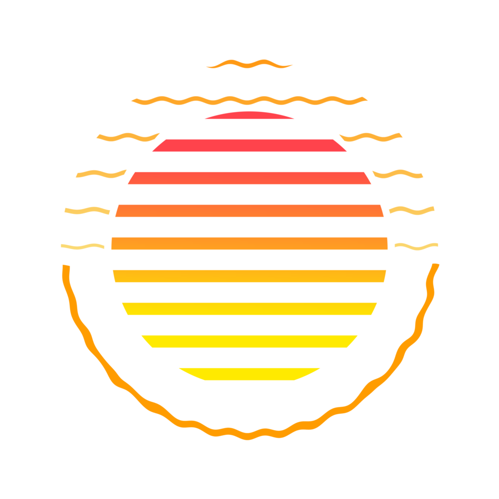 Retro sunset style 80s-90s png