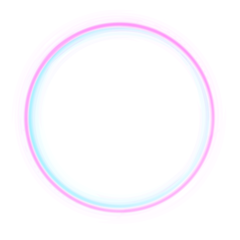 Abstract neon glow ring element png