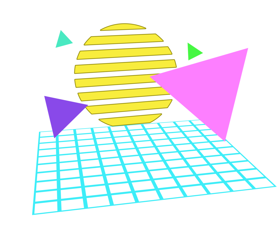 Retro sunset style 80s-90s png