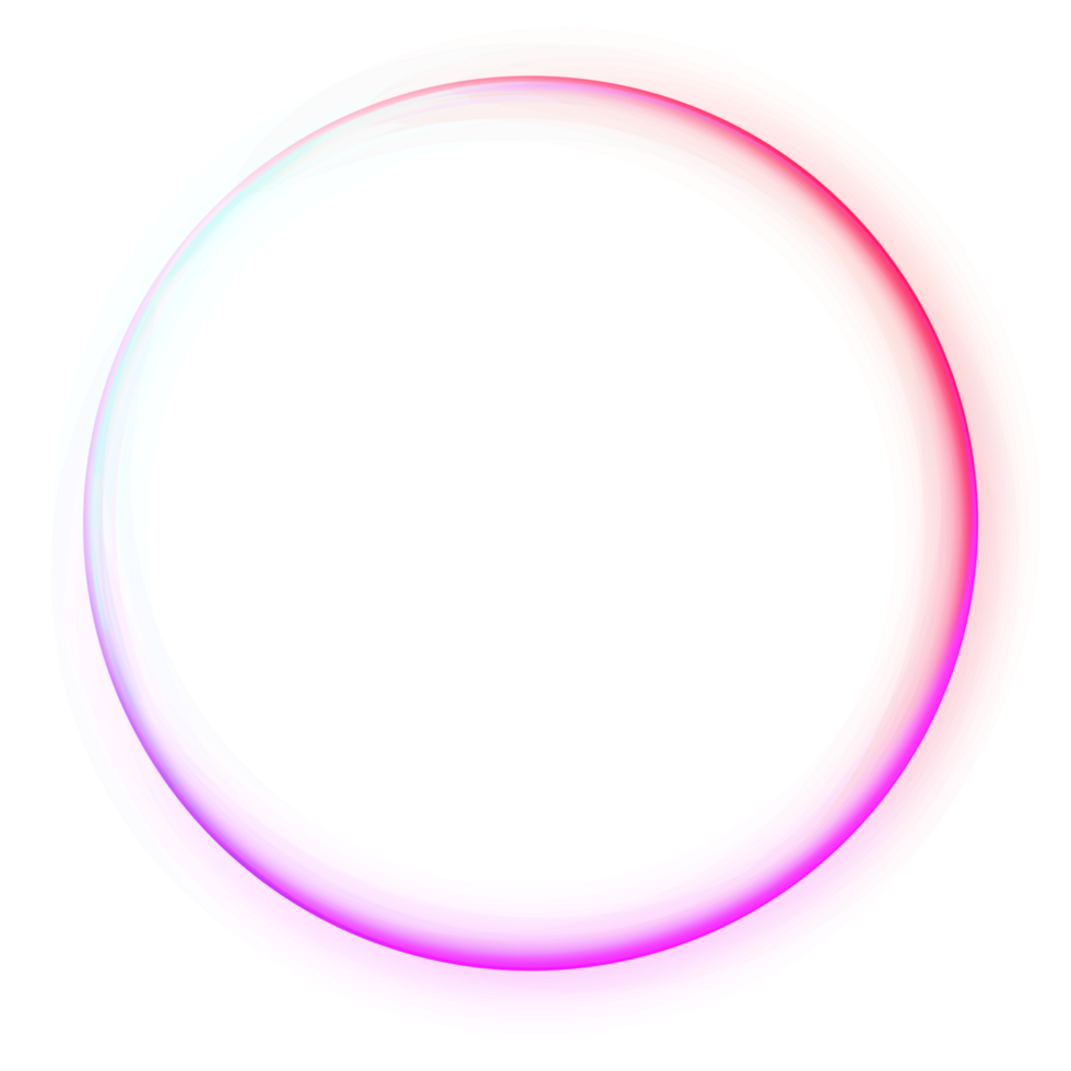Abstract neon glow ring element png