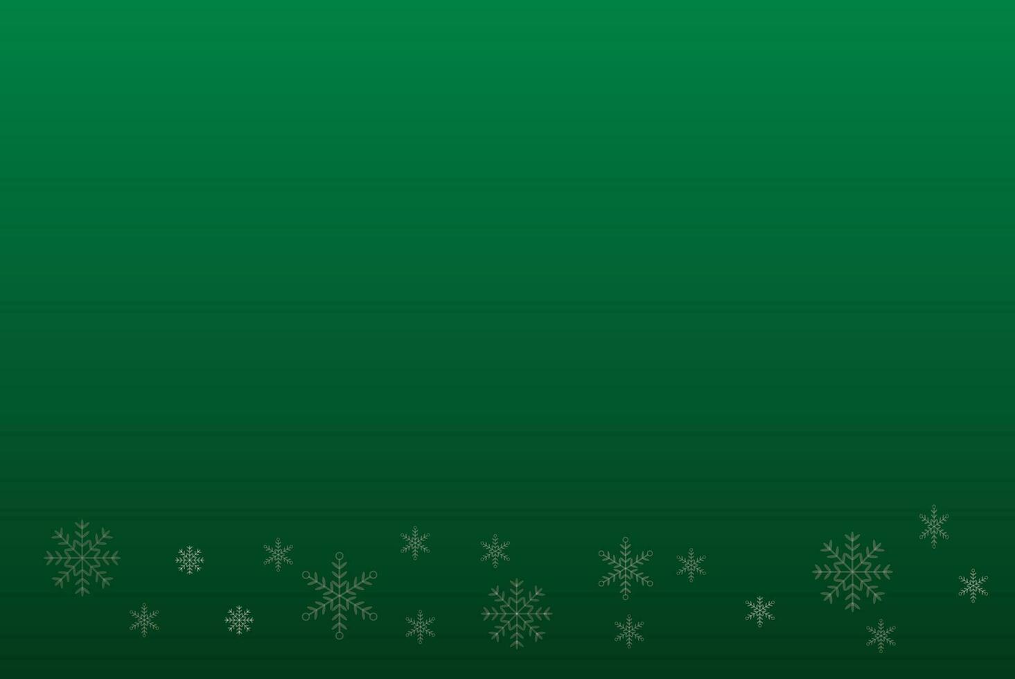 Navidad y contento nuevo año con Navidad copos de nieve en verde fondo, vector ilustración.