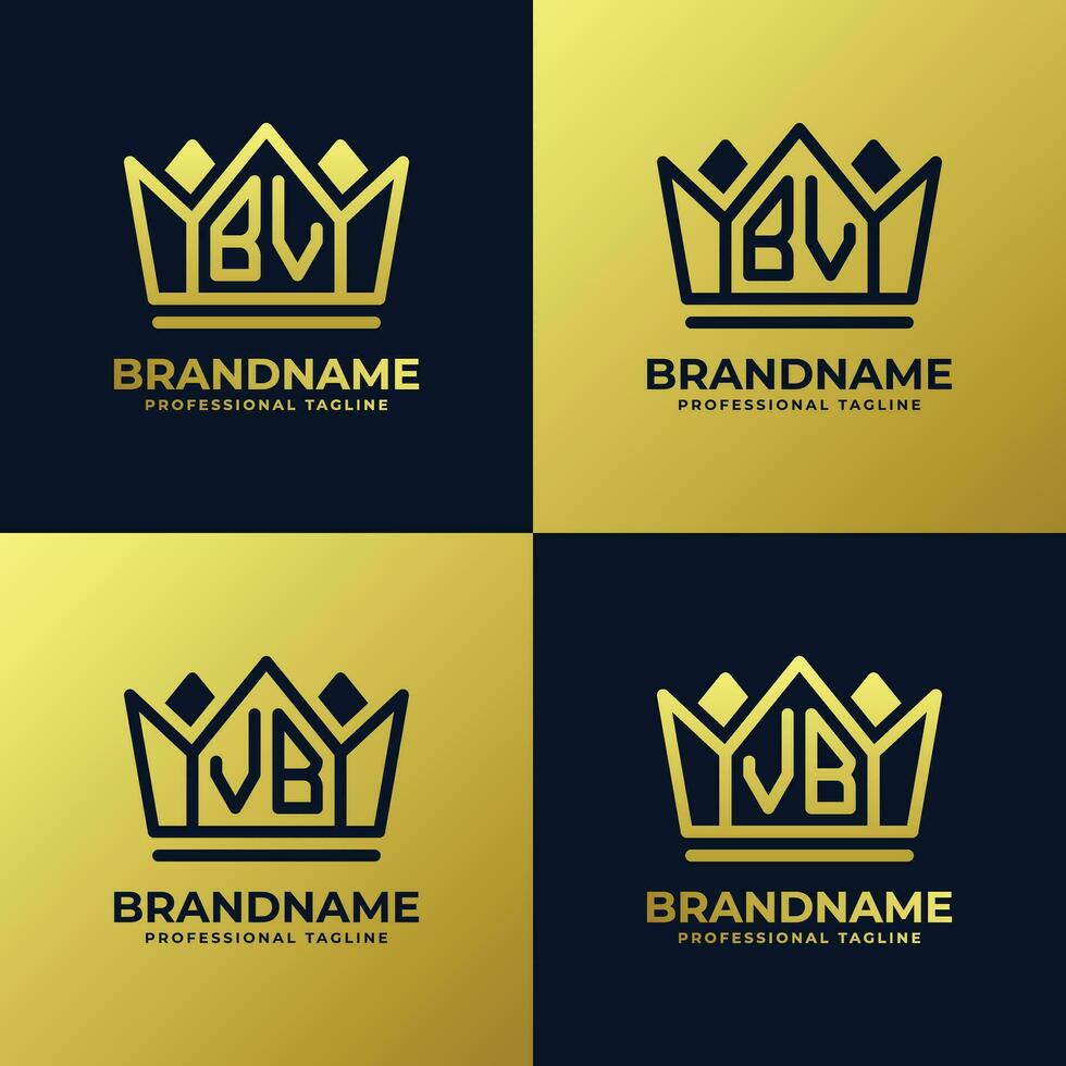 Letter BV and VB Home King Logo Set, suitable for business with BV or VB initials. vector