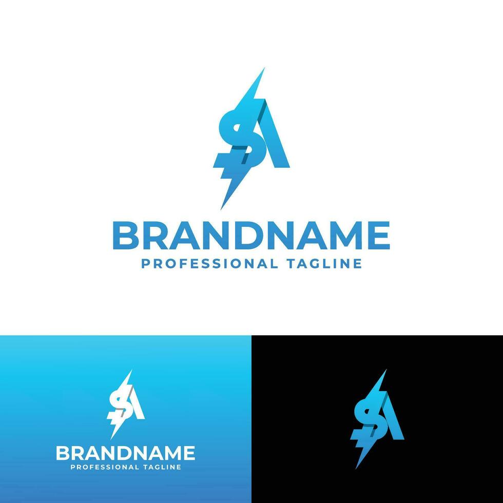 Letter SA Power Logo, suitable for any business with SA or AS initials. vector
