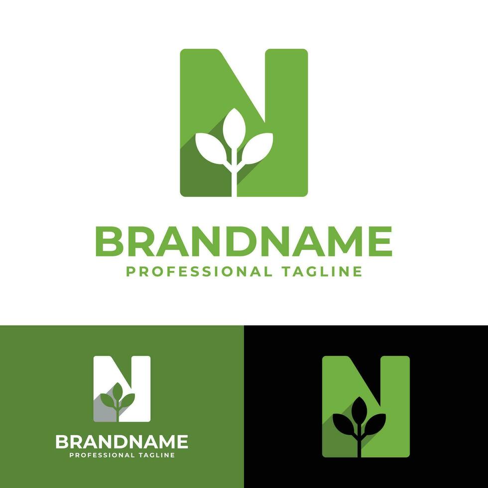 letra norte naturaleza logo, adecuado para ninguna negocio relacionado a naturaleza con norte inicial. vector