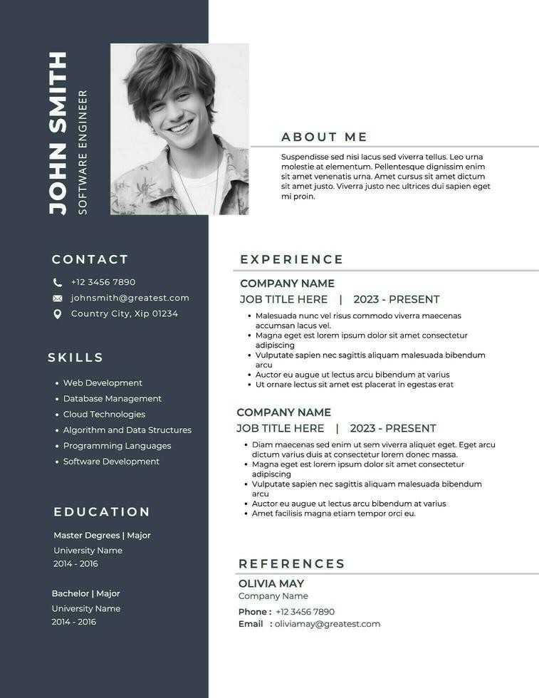 Simple And Minimalist Resume template