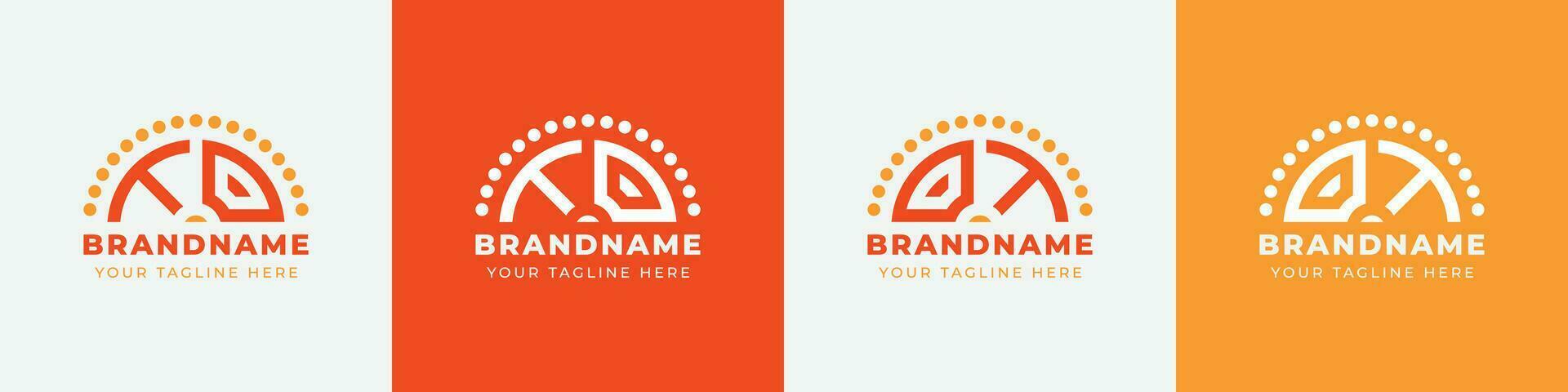 Letter OT and TO Sunrise  Logo Set, suitable for any business with OT or TO initials. vector