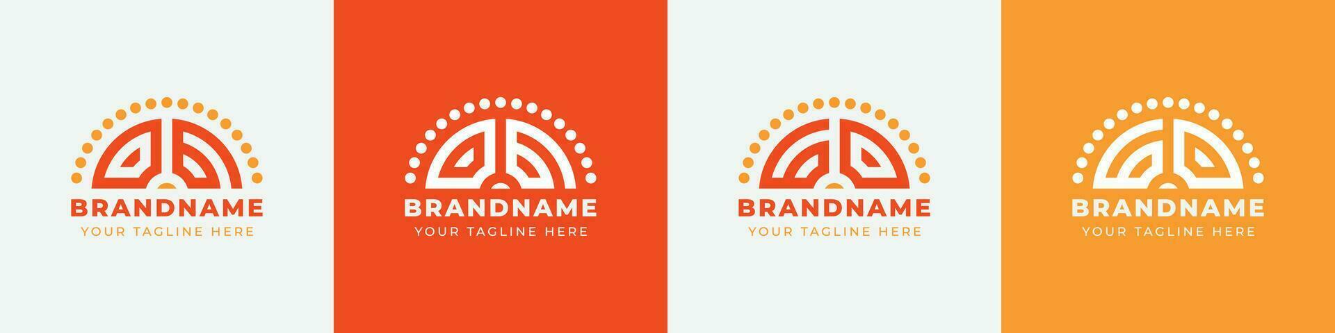 Letter GO and OG Sunrise  Logo Set, suitable for any business with GO or OG initials. vector