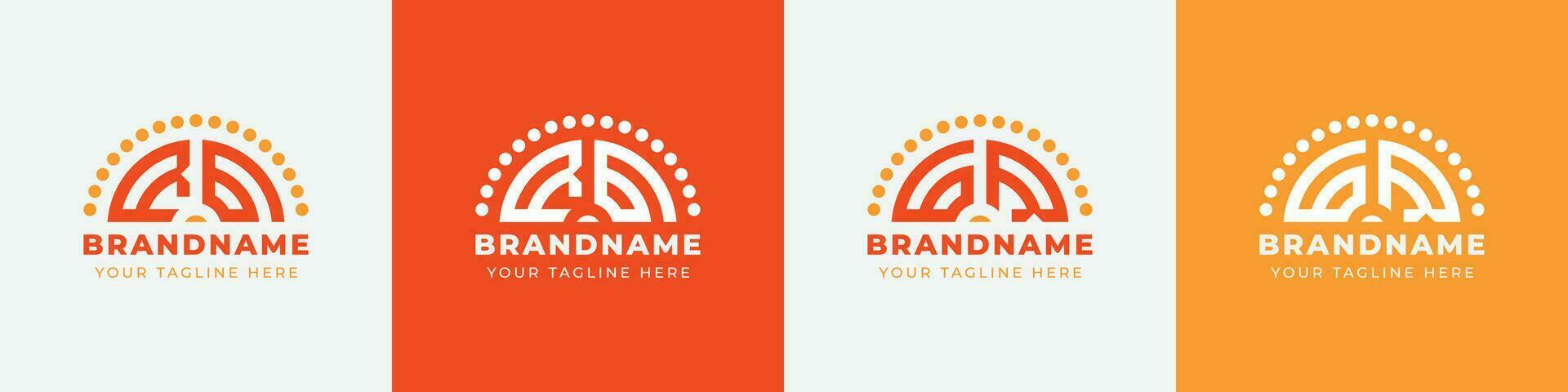 Letter GR and RG Sunrise  Logo Set, suitable for any business with GR or RG initials. vector