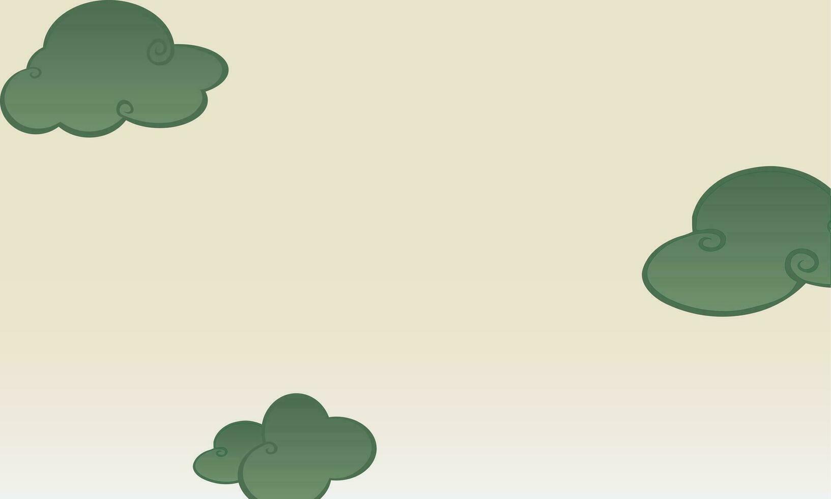 Green comic abstract background or poster background with cloud effect vector