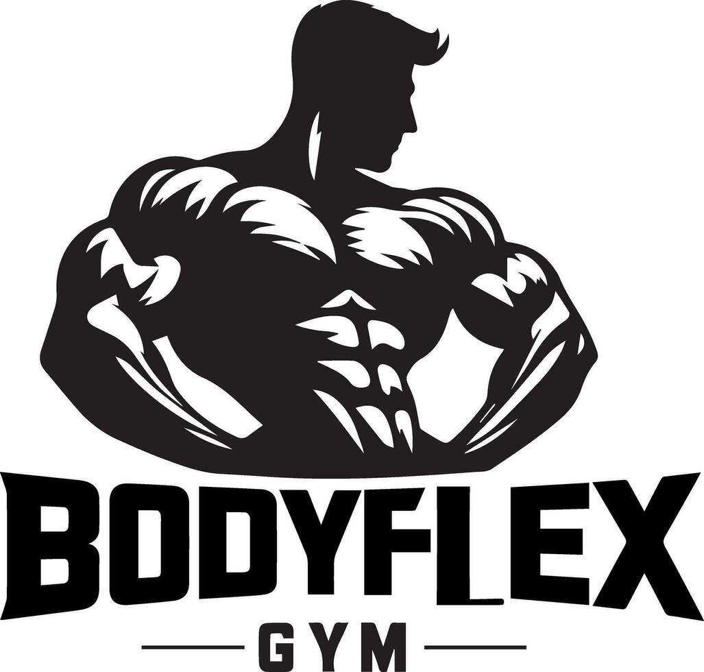 Gym Logo Vector Ilustration silhouette black color 15