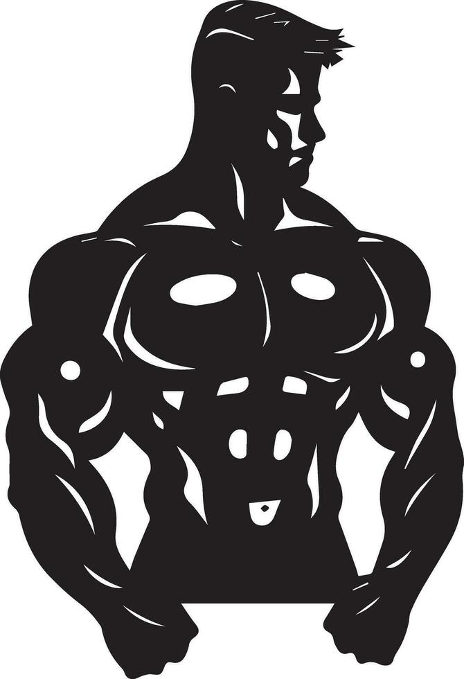 Gym Logo Vector Ilustration silhouette black color 18
