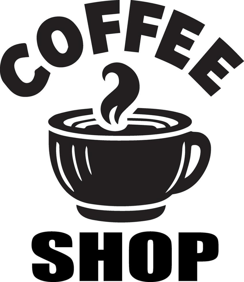 Coffee shop vector logo illustration black color silhouette 5