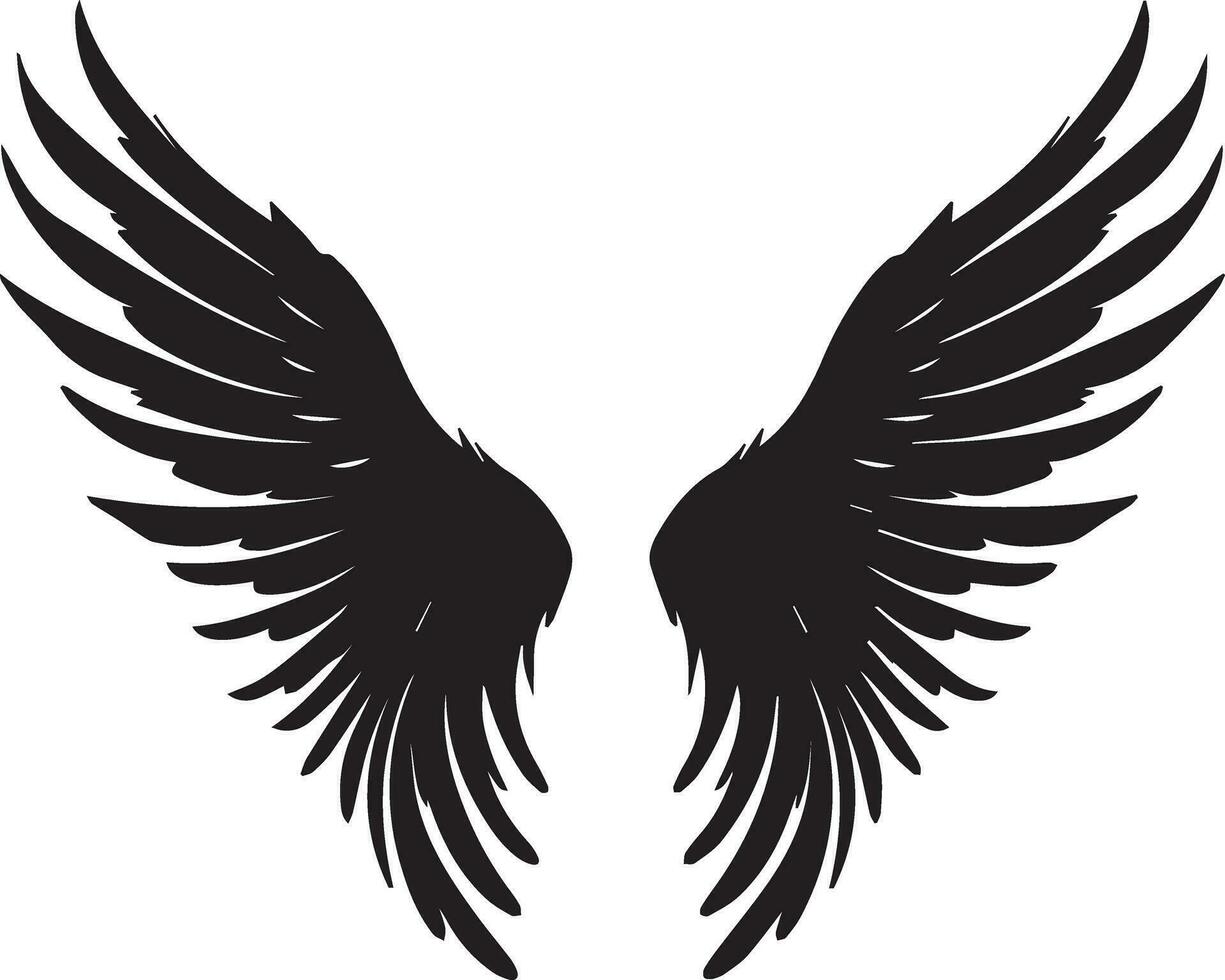 Wing Vector silhouette illustration black color 8