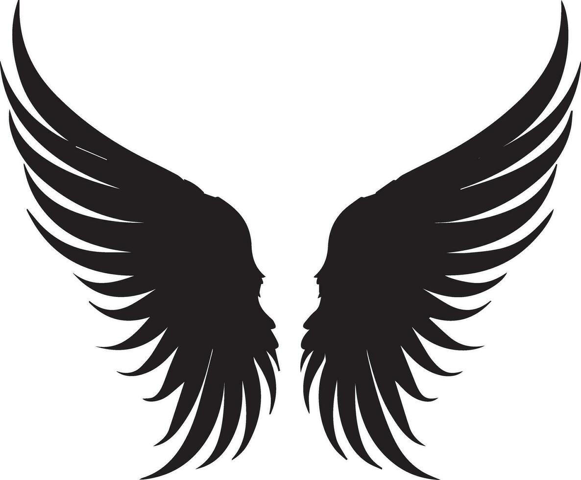 Wing Vector silhouette illustration black color 11