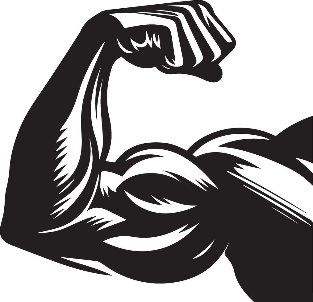 One Arm Muscle vector illustration silhouette 3