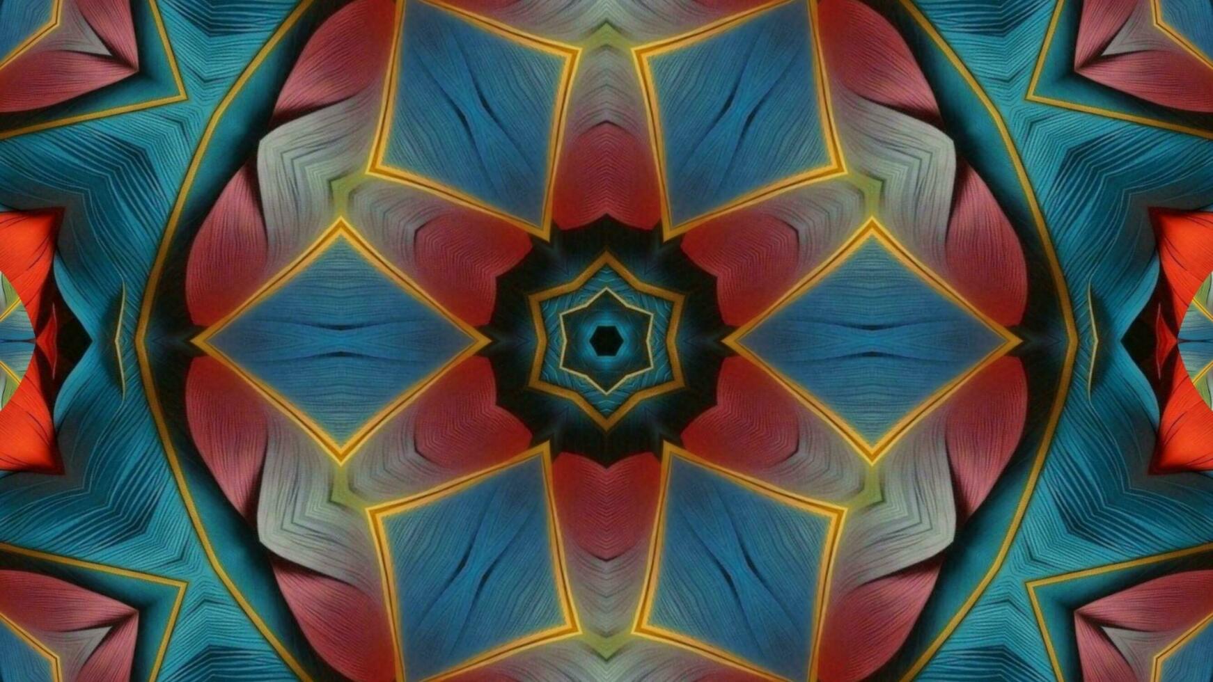 Stunning Abstract Kaleidoscope Background. Unique Multicolor Mosaic Texture in Seamless Geometric Pattern photo