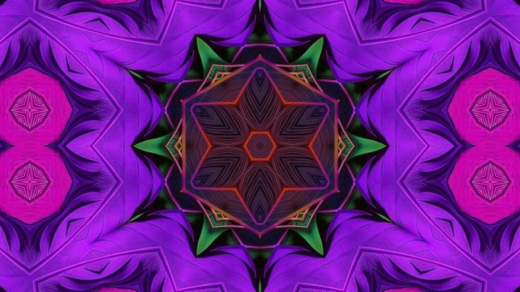 Stunning Abstract Kaleidoscope Background. Unique Multicolor Mosaic Texture in Seamless Geometric Pattern photo