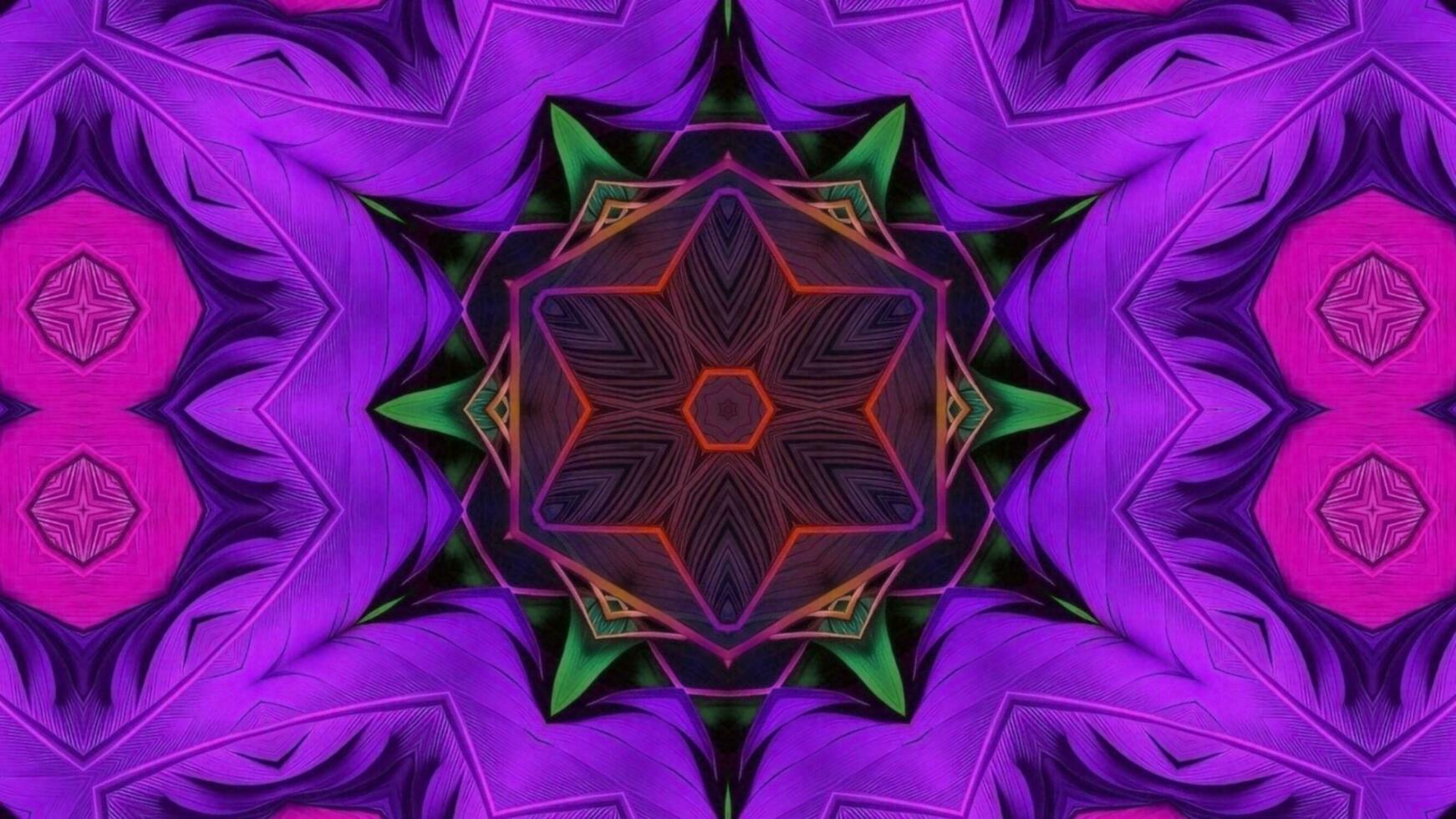 Stunning Abstract Kaleidoscope Background. Unique Multicolor Mosaic Texture in Seamless Geometric Pattern photo