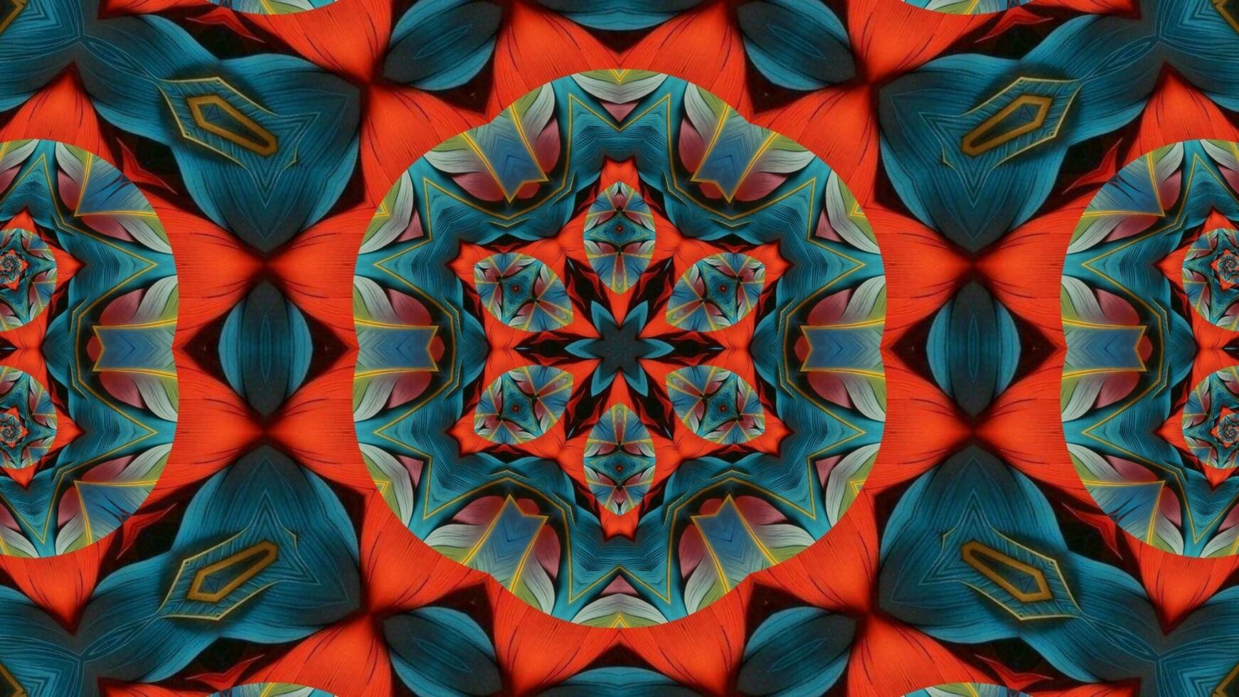 Stunning Abstract Kaleidoscope Background. Unique Multicolor Mosaic Texture in Seamless Geometric Pattern photo