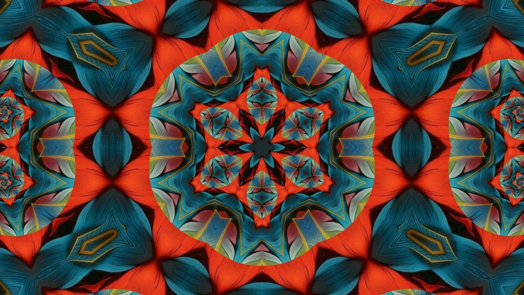 Stunning Abstract Kaleidoscope Background. Unique Multicolor Mosaic Texture in Seamless Geometric Pattern photo