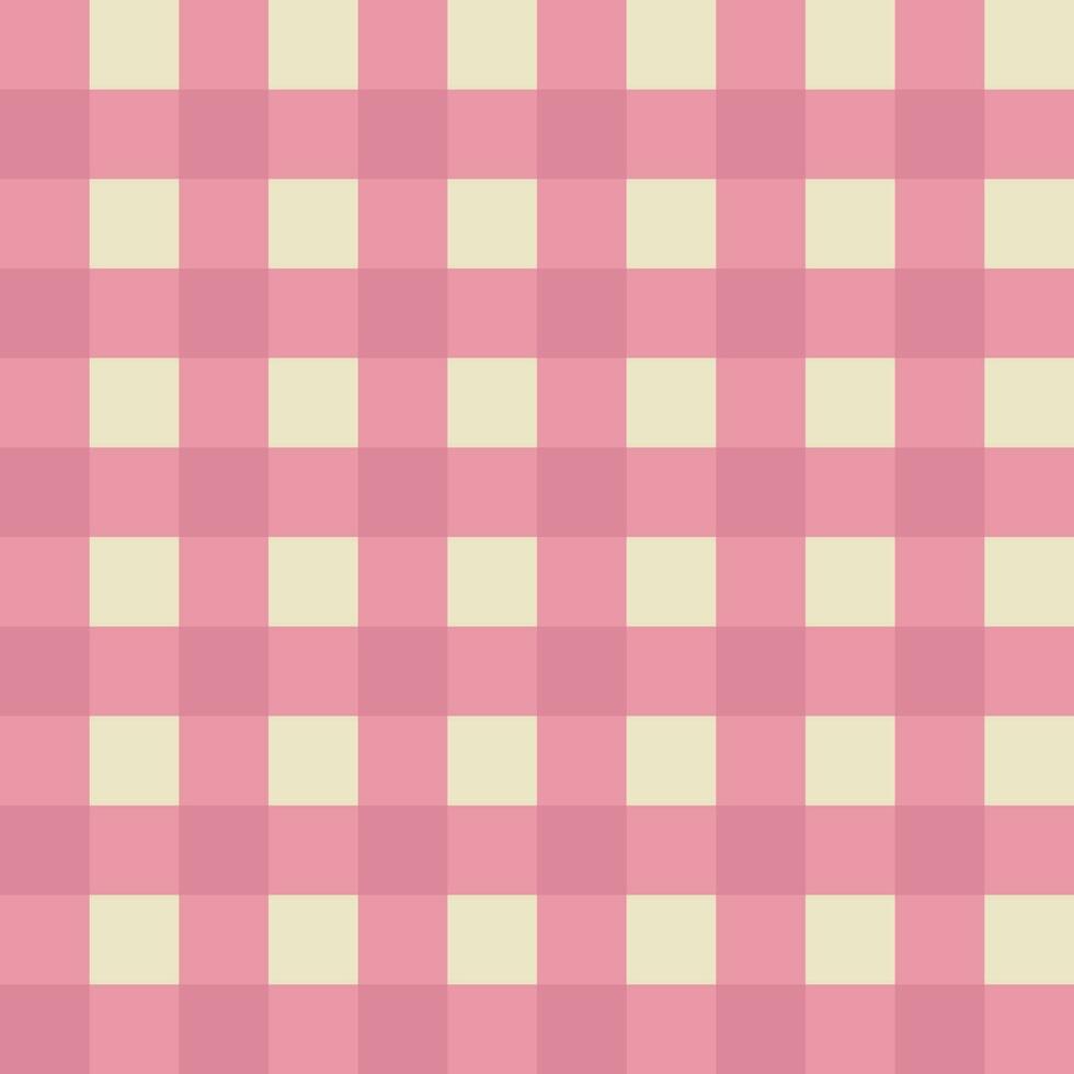 Geometric pink plaid pattern. Checkered grid seamless in flat retro style. Seamless light monochrome small tartan check vector. vector