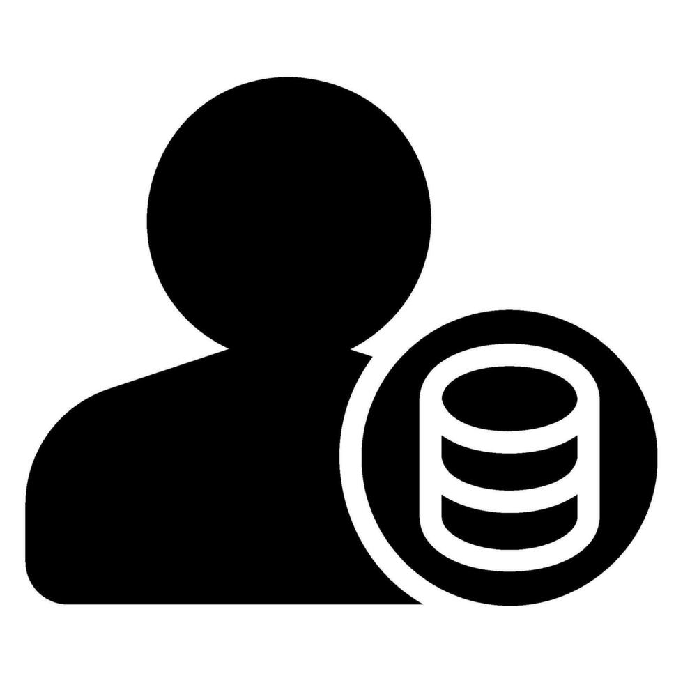 database glyph icon vector