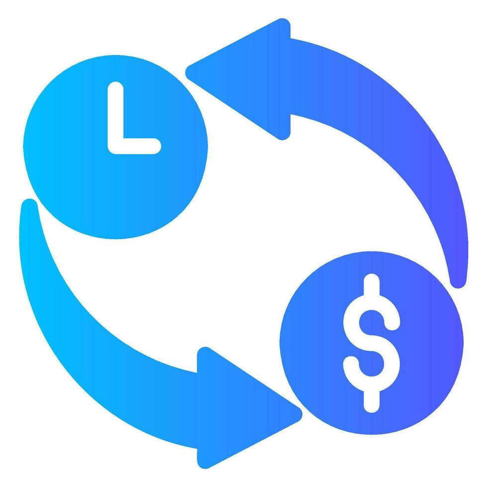 time is money gradient icon vector