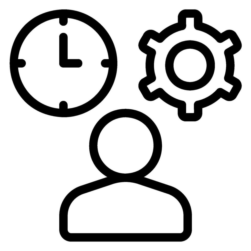 time management line icon vector