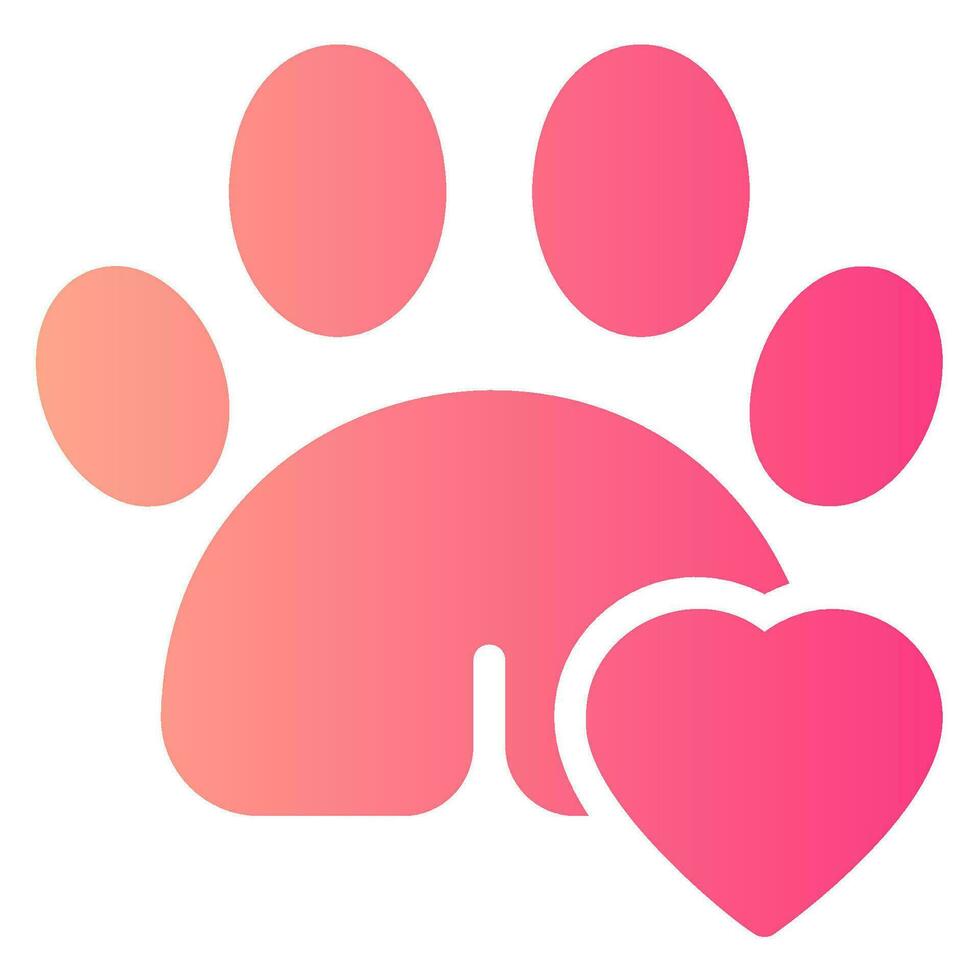 paw gradient icon vector