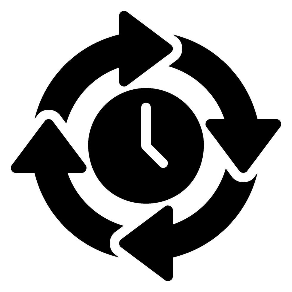 time glyph icon vector