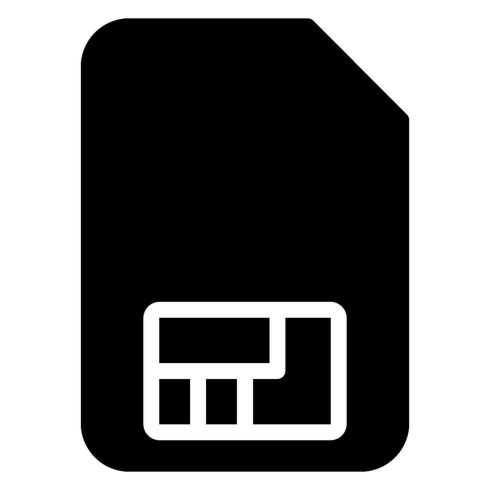 sim glyph icon vector