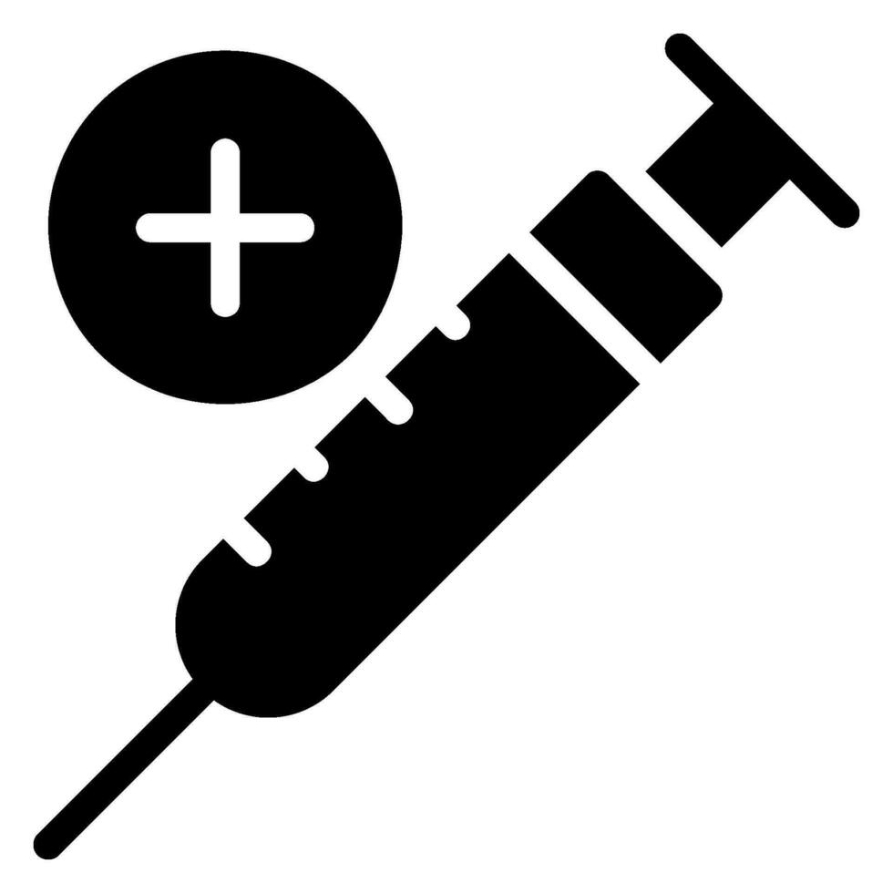 icono de glifo de vacunación vector