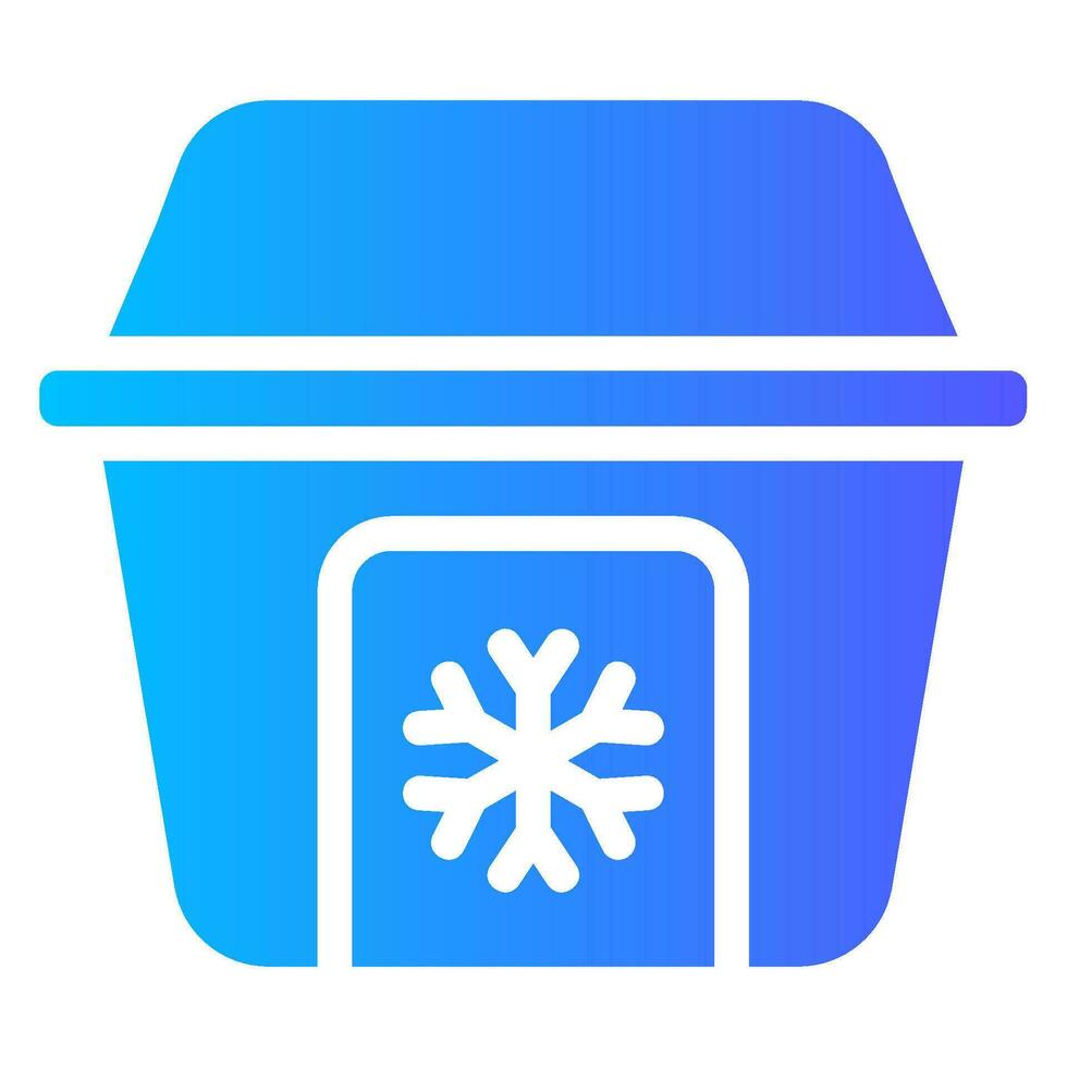 ice box gradient icon vector