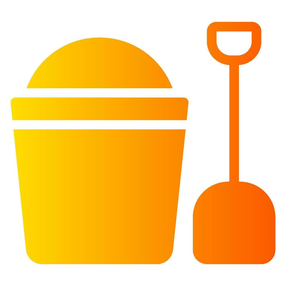 sand bucket gradient icon vector