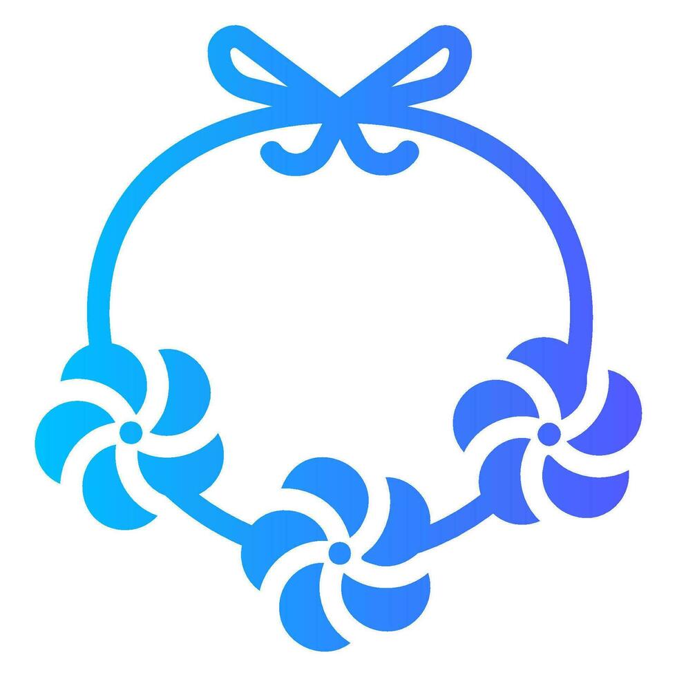flower necklace gradient icon vector