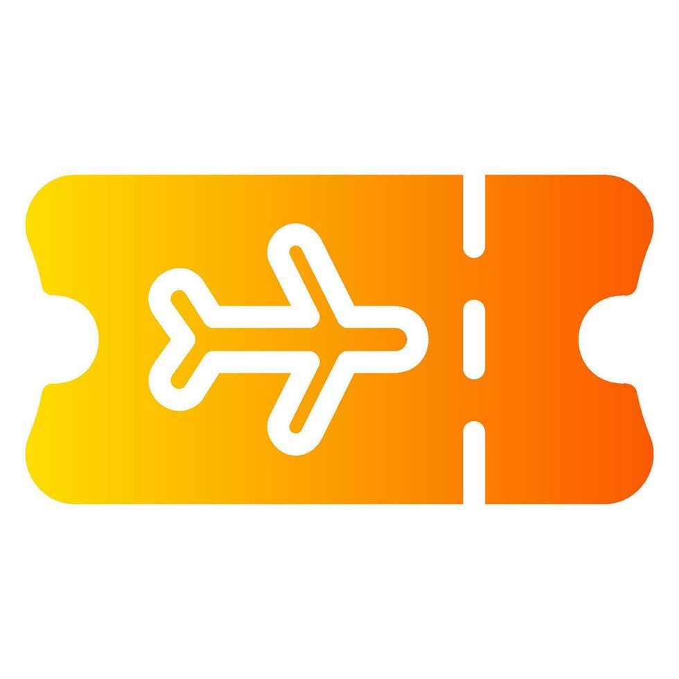 plane ticket gradient icon vector