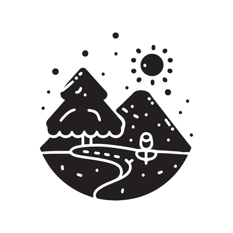 black silhouette of Seasonal Shift with thick outline side view